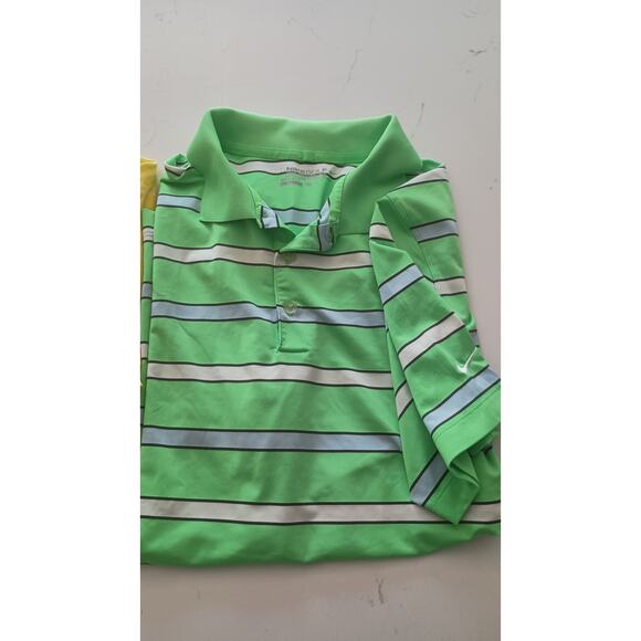 Nike BUNDLE (3) Dri-FIT golf polos. Size Medium Color green yellow and Navy - Picture 2 of 12